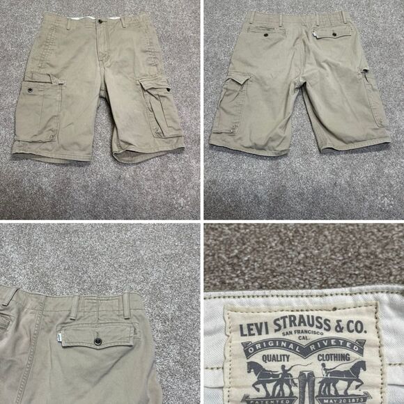 Levis mens Cargo Short sz 32w khaki Paratrooper gorpcore retro - Picture 1 of 12